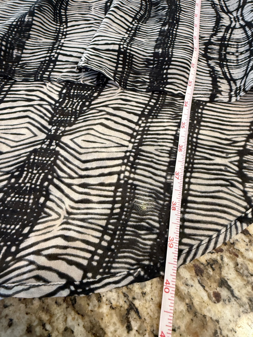 Nine Bird black & white mini dress abstract stripes cap sleeves SZ LG - Picture 11 of 13